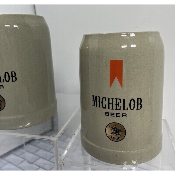Vintage 2 MICHELOB Beer German Large Ceramic Beer Mug RARE .5L Peter Simon GERZ - Picture 2 of 13